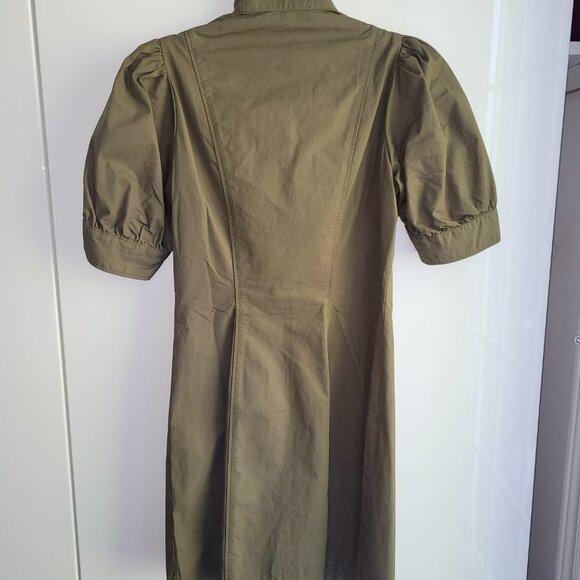 The Kooples Shirt-style Buttoned Khaki dress in cotton Size 1 - Picture 3 of 11